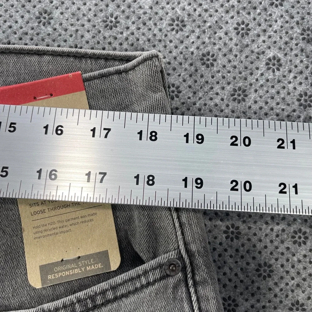 Levis 559 Relaxed Straight Jeans Mens 36x32 Grey Stretch Denim WaterLess Denim